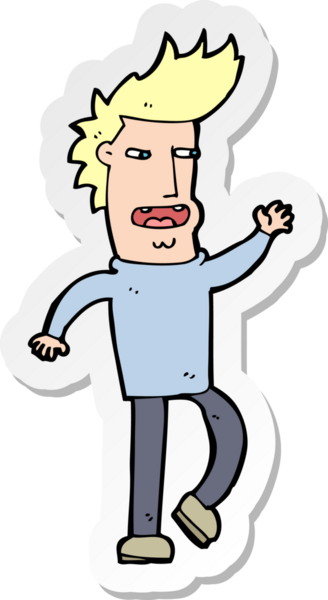 Bir insan tarafından çizilmiş çenesi düşük bir adamın çıkartması.