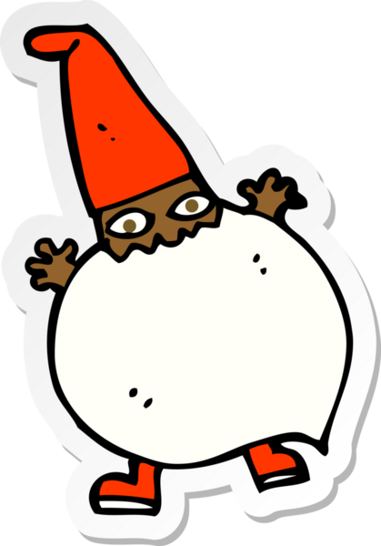 Bir insan tarafından çizilmiş küçük bir karikatür çıkartması.