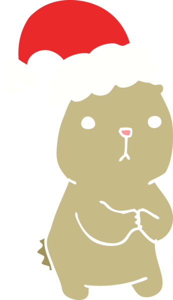 Bir insan tarafından çizilen yassı renkli Noel Ayısı çizimi