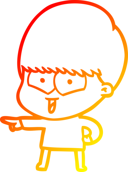 Bir insan tarafından çizilen mutlu bir çocuğun sıcak çizgi çizimi.