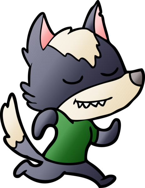 Bir insan tarafından çizilmiş dost canlısı bir kurt.