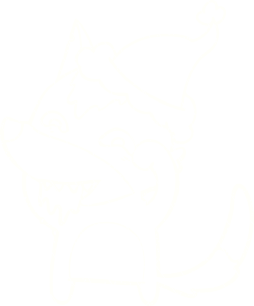 Bir insan tarafından çizilen Noel Köpeği Tebeşiri