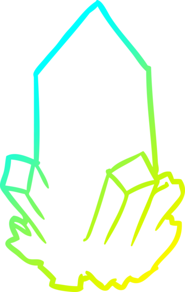 Bir insan tarafından çizilmiş kuvars kristalinin soğuk gradyan çizgisi