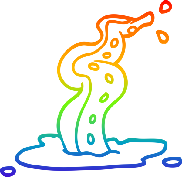 gökkuşağı gradyan çizgi çizimi bir insan tarafından çizilmiş ürkütücü dokunaç