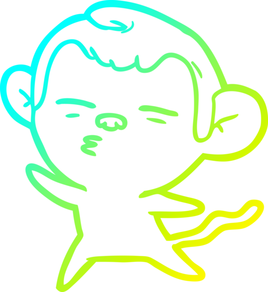 Bir insan tarafından çizilmiş şüpheli bir maymunun soğuk gradyan çizimi