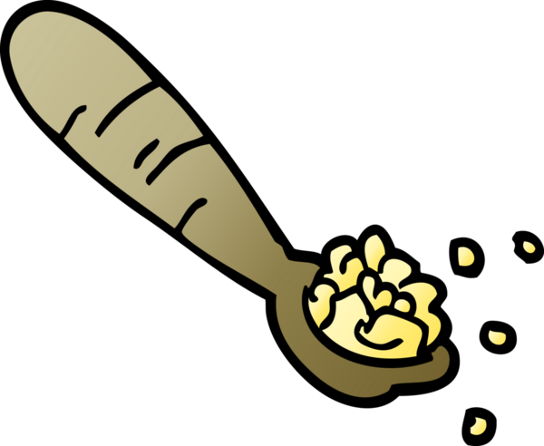 Bir insan tarafından çizilmiş patates püresi kaşığı karalama çizgi filmi.