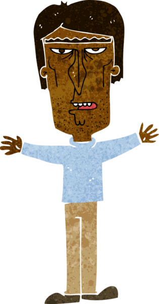 Bir insan tarafından çizilmiş kızgın bir adam.