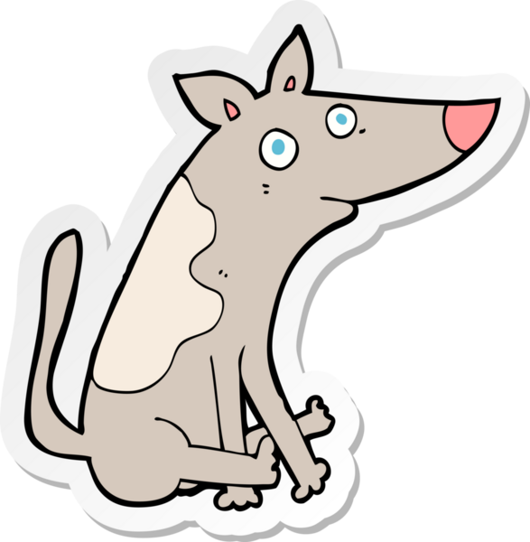 Bir insan tarafından çizilmiş bir köpeğin çıkartması.