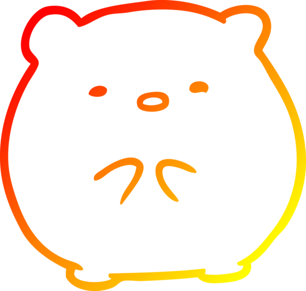 Bir insan tarafından çizilmiş şirin bir kutup ayısının sıcak çizgi çizimi