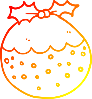 Bir insan tarafından çizilmiş bir çizgi filmin sıcak gradyan çizimi.