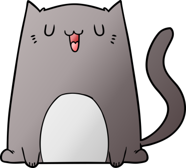 Bir insan tarafından çizilmiş komik çizgi film kedisi.