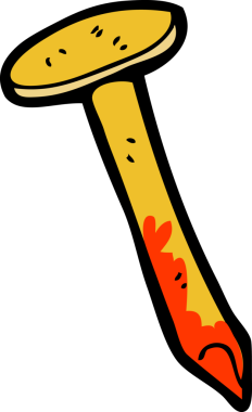 Bir insan tarafından çizilmiş kanlı çivi.