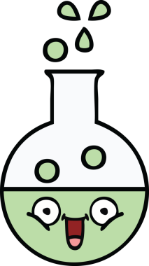 Bir insan tarafından çizilmiş bir test tüpü karikatürü.