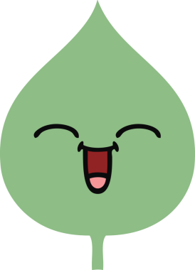 Bir insan tarafından çizilmiş dışavurumsal yaprağın düz renk retro karikatürü