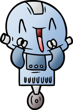 Bir insan tarafından çizilmiş çizgi film robotu