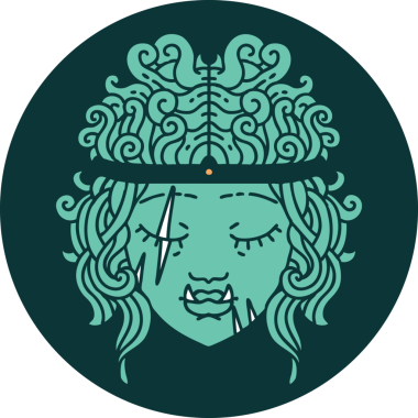 Bir insan tarafından çizilmiş Ork barbar karakter simgesi