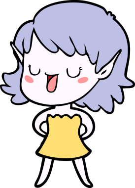 Bir insan tarafından çizilmiş bir elf kızı.