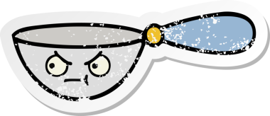 Bir insan tarafından çizilmiş sevimli bir çizgi filmin sıkıntılı çıkartması.