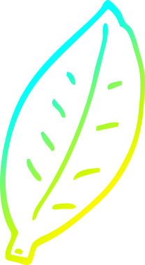 Bir insan tarafından çizilmiş bir çizgi film yaprağının soğuk gradyan çizimi