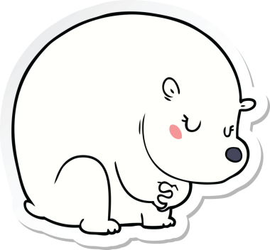 Bir insan tarafından çizilmiş şirin bir kutup ayısının çıkartması.