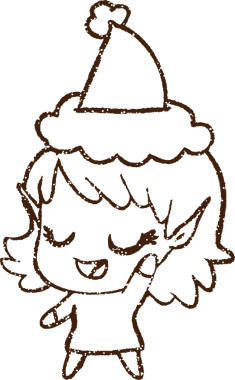 Noel Elf Kömürü Bir insan tarafından çizilmiş