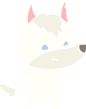 Bir insan tarafından çizilmiş düz renkli çizgi film kurdu.