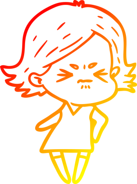 Bir insan tarafından çizilmiş kızgın bir karikatür çizimi.