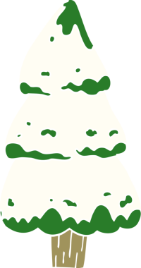 Bir insan tarafından çizilmiş çam ağaçları.