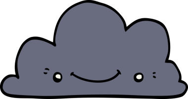 Bir insan tarafından çizilmiş sevimli karikatür bulutu