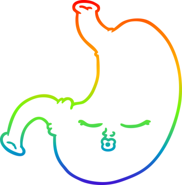 gökkuşağı gradyan çizimi bir insan tarafından çizilmiş bir karikatür midesi