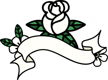 Geleneksel dövme, bir insan tarafından çizilmiş tek bir gül sancağıyla