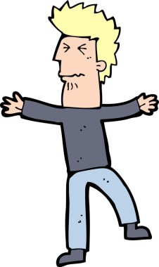 Çizgi film bir insan tarafından çizilmiş stresli adam