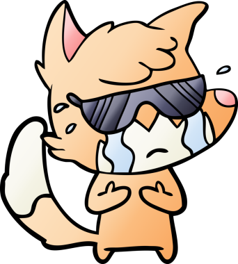 Bir insan tarafından çizilmiş ağlayan tilki çizgi filmi.