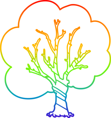 gökkuşağı gradyan çizgisi bir insan tarafından çizilmiş bir çizgi ağaç