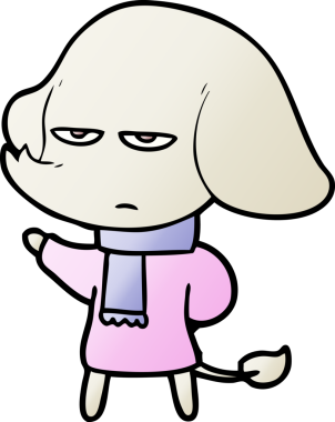 Bir insan tarafından çizilmiş kızgın bir fil.