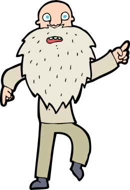 Çizgi film bir insan tarafından çizilmiş yaşlı bir adam stresli