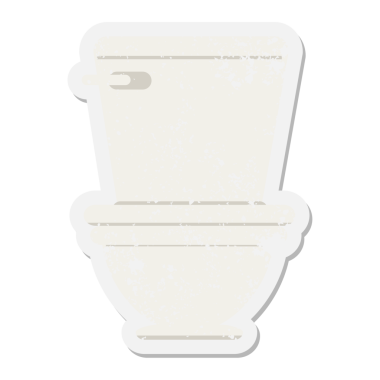 Bir insan tarafından çizilmiş tuvalet grunge etiketi.