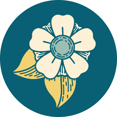 Bir insan tarafından çizilmiş bir çiçeğin ikonik dövme şekli