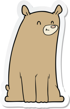 Bir insan tarafından çizilmiş çizgi film ayısının çıkartması.