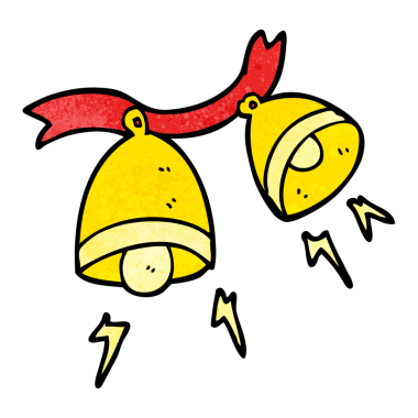 Bir insan tarafından çizilmiş el yapımı karikatür çanları.