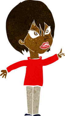 Bir insan tarafından çizilmiş bir karikatür kadın.