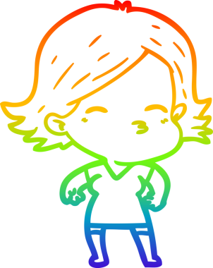 gökkuşağı gradyan çizimi bir insan tarafından çizilmiş bir karikatür kadın