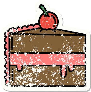 Bir insan tarafından çizilmiş çikolatalı kekin geleneksel stiliyle dövmesi var.