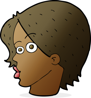 Bir insan tarafından çizilmiş bir kadın yüzü.