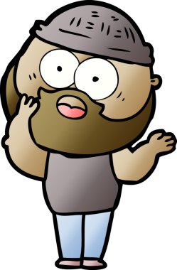 Bir insan tarafından çizilmiş sakallı bir adam.