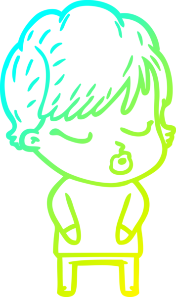 Bir insan tarafından çizilmiş gözleri olan bir karikatür kadın çizimi