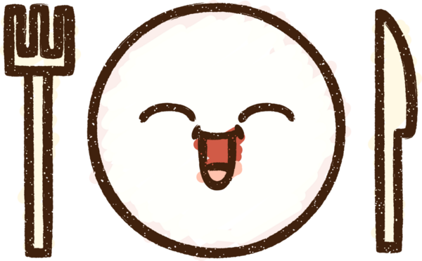 Bir insan tarafından çizilmiş yemek tabağı tebeşiri.