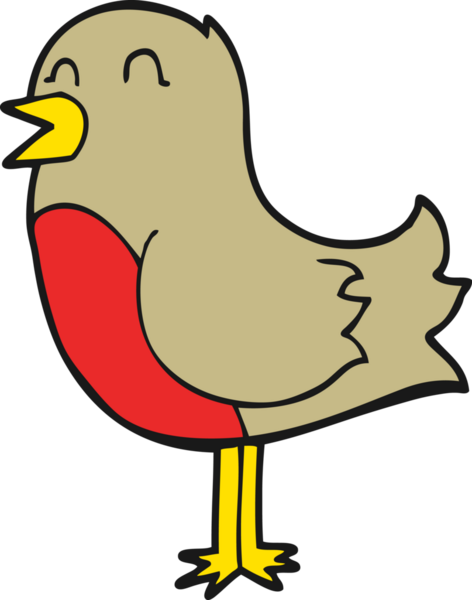 Bir insan tarafından çizilmiş çizgi film kuşu.