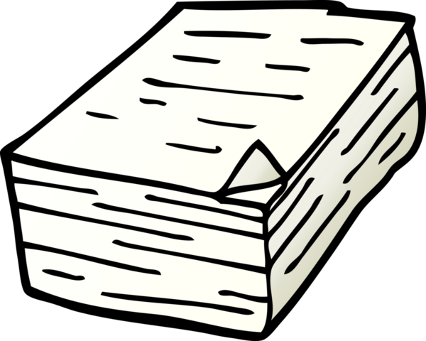 Bir insan tarafından çizilmiş karalama kağıdı yığını.