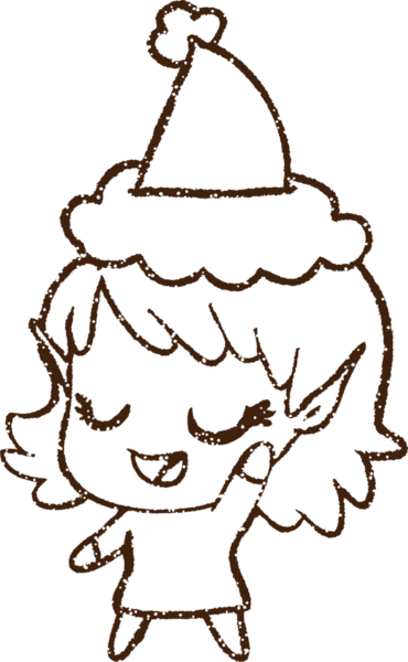 Noel Elf Kömürü Bir insan tarafından çizilmiş